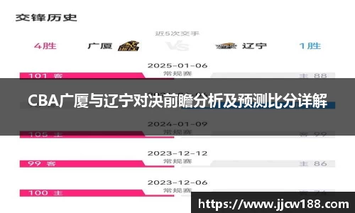 CBA广厦与辽宁对决前瞻分析及预测比分详解